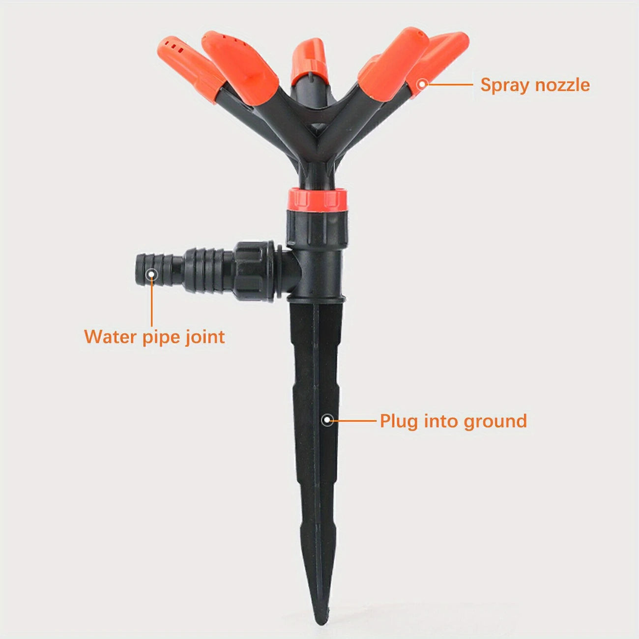 Garden Water Sprinkler 5 Head 360 Rotating
