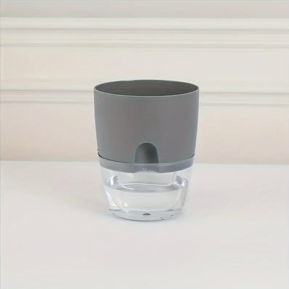 3pcs Self-Watering Planters with Watering Bottle - Gray colored