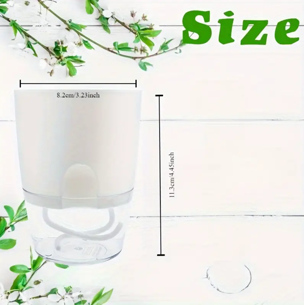 3pcs Self-Watering Planters with Watering Bottle - Gray colored