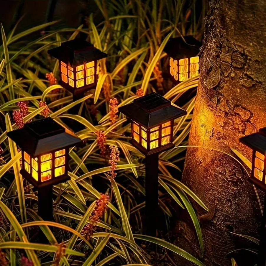 Automatic Solar Pathway Garden Lights - 6 pieces