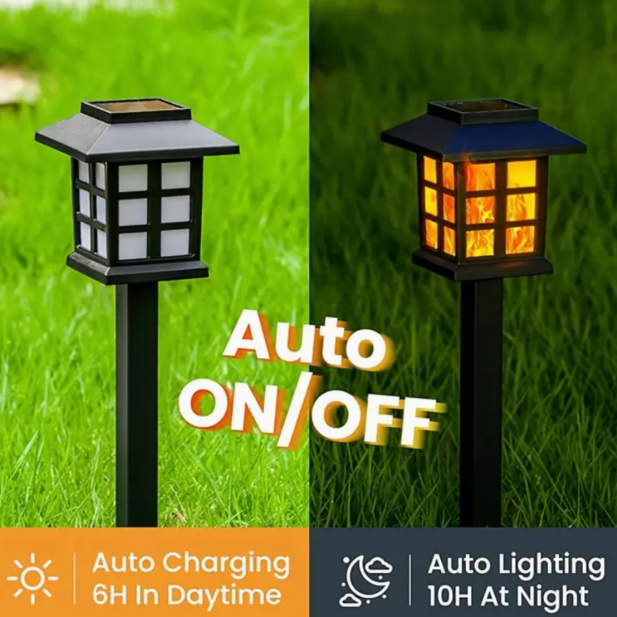 Automatic Solar Pathway Garden Lights - 6 pieces