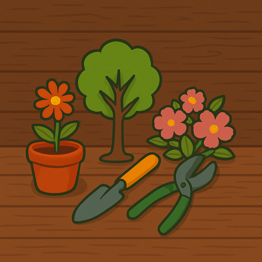Flower & tree seed kits with gardening tools and potting mix