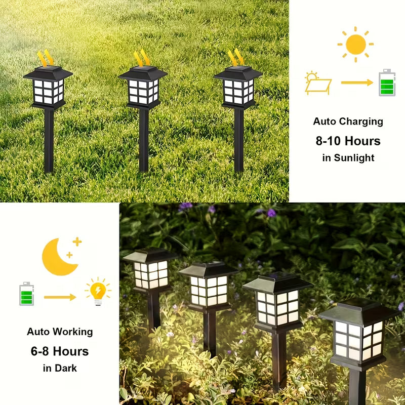 Automatic Solar Pathway Garden Lights 6pcs Waterproof LED