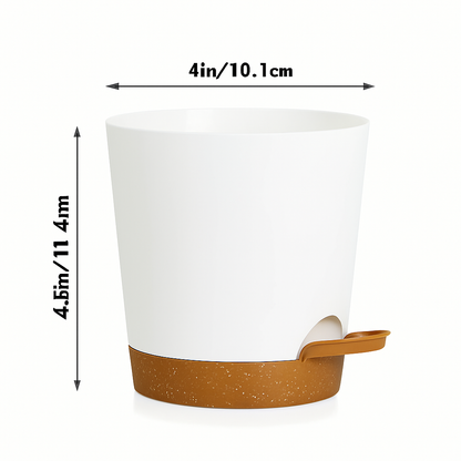 Two-Tone Self Watering Planters - Black/Brown 2pcs