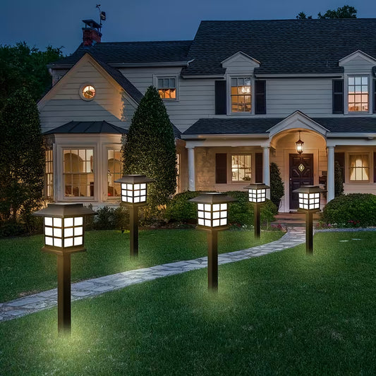 Automatic Solar Pathway Garden Lights 6pcs Waterproof LED