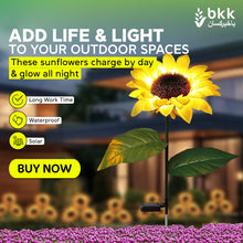Solar Sunflower Garden Lights 3 Head Outdoor LED