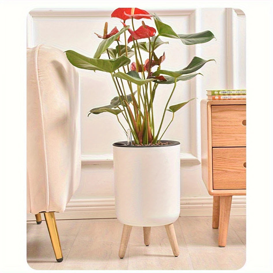 Minimalist Design Self-Watering Standing Pot - with water level indicator