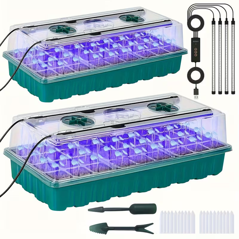 Versatile Seed Starter Kit with LED Lights 2 PCs
