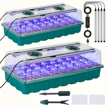 Versatile Seed Starter Kit with LED Lights 2 PCs