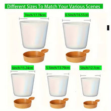 Two-Tone Self Watering Planters - White/Brown 5pcs