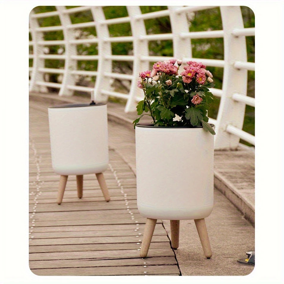 Minimalist Design Self-Watering Standing Pot - with water level indicator