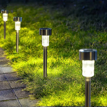 Stainless Steel Solar Lights Set - Warm Yellow - 10 lights