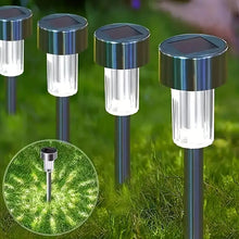 Stainless Steel Solar Lights Set - Warm Yellow - 10 lights
