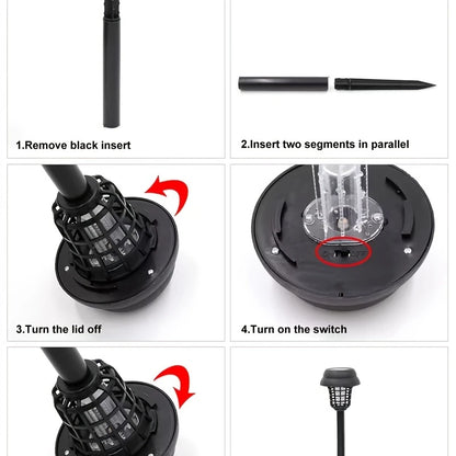 Automatic Solar Mosquito and Bug Killer Lights - 4pcs