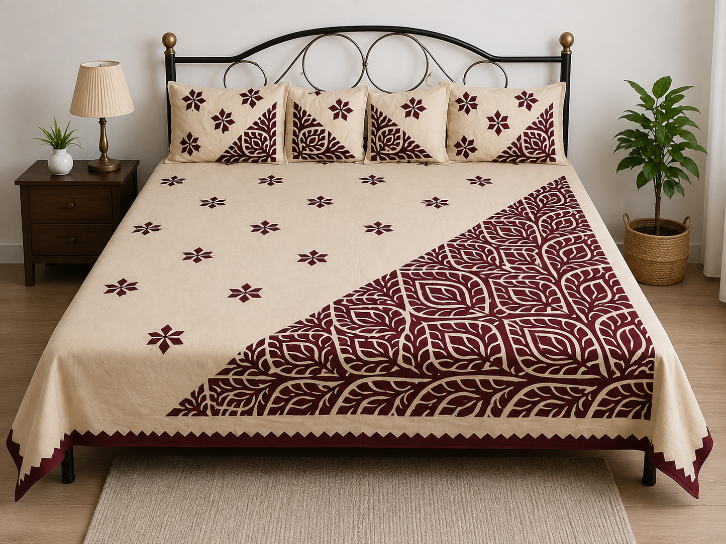 Handmade Applique Bed Set