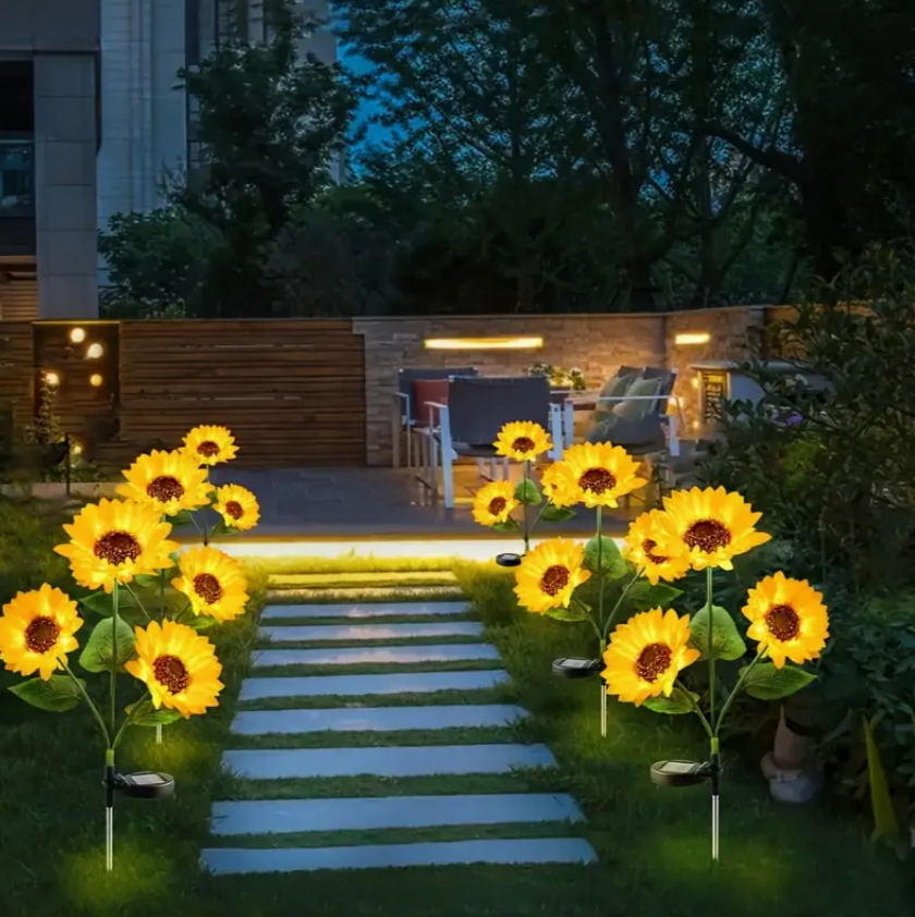 Solar-Powered Sunflower Garden Lights