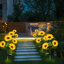 Solar Sunflower Garden Lights 3 Head Outdoor LED