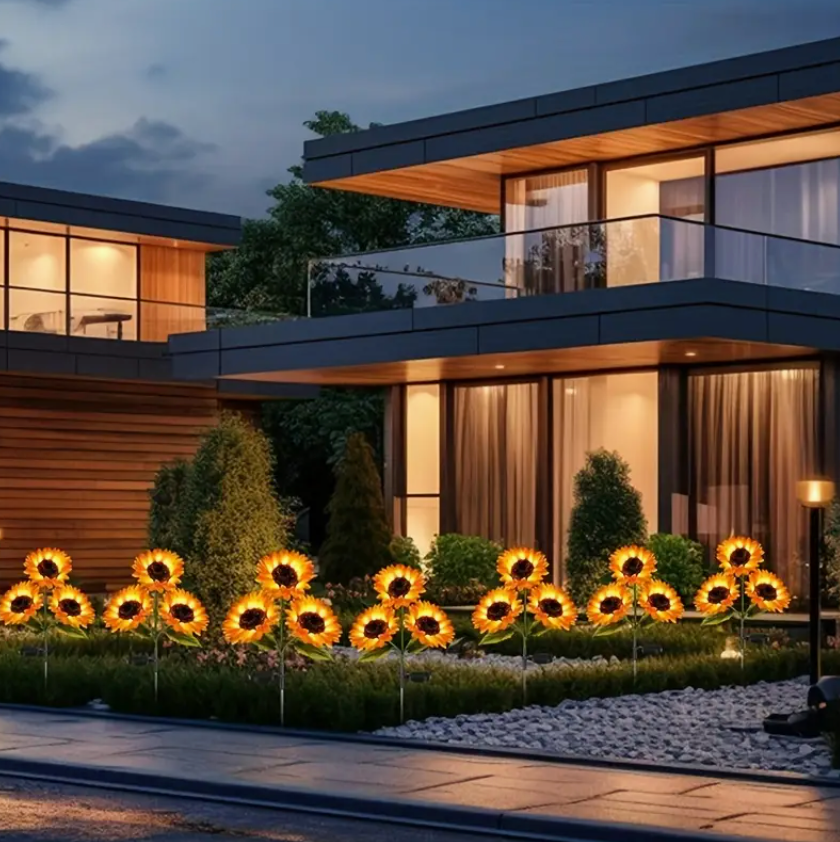 Solar-Powered Sunflower Garden Lights