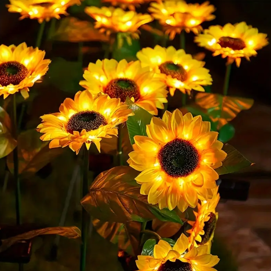 Solar-Powered Sunflower Garden Lights