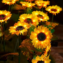 Solar Sunflower Garden Lights 3 Head Outdoor LED