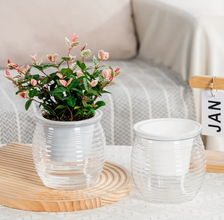 Multi Colored Round Self Watering Planters