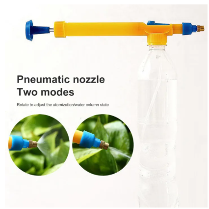 Pneumatic nozzle with two modes for atomization and water column