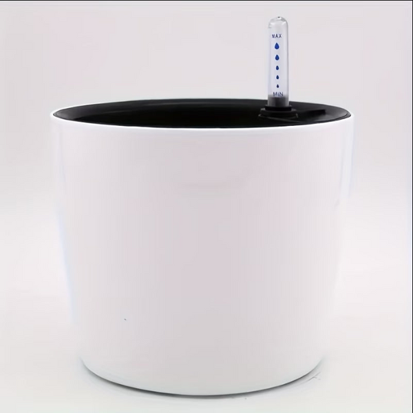 Self Watering Plant With Water Level Indicator (White)