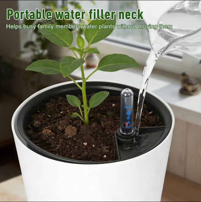 Self Watering Plant With Water Level Indicator (Green)