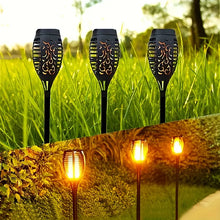 Automatic Solar Flame Lights 4pcs Outdoor Garden Decor