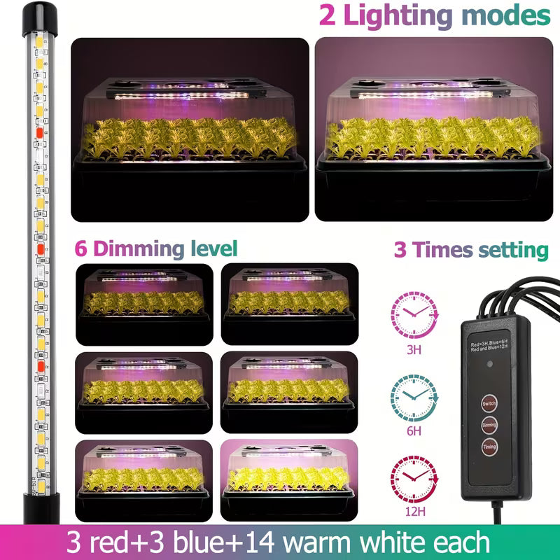 Versatile Seed Starter Kit with LED Lights 2 PCs