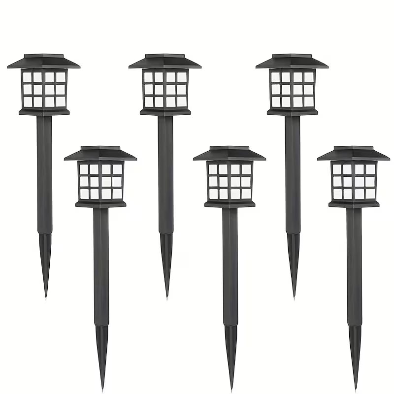 Automatic Solar Pathway Garden Lights 6pcs Waterproof LED