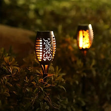 Automatic Solar Flame Lights 4pcs Outdoor Garden Decor