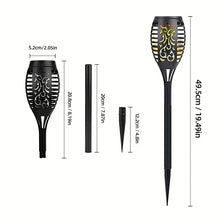 Automatic Solar Flame Lights Outdoor Garden Decor with Dimensions