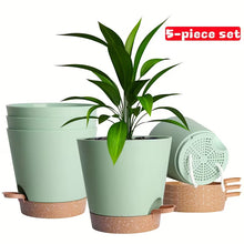 Two-Tone Self Watering Planters- Green/Brown 5pcs