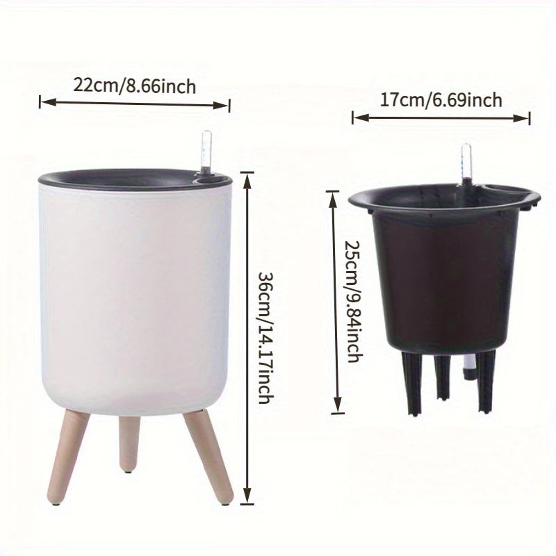 Minimalist Design Self-Watering Standing Pot - with water level indicator