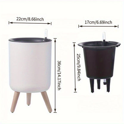 Minimalist Design Self-Watering Standing Pot - with water level indicator