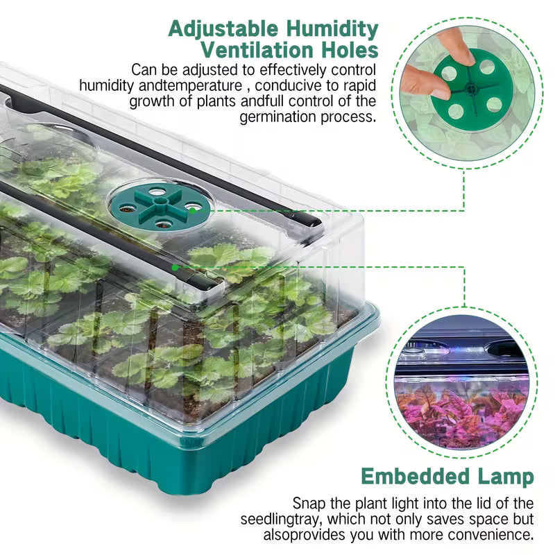 Versatile Seed Starter Kit with LED Lights 2 PCs