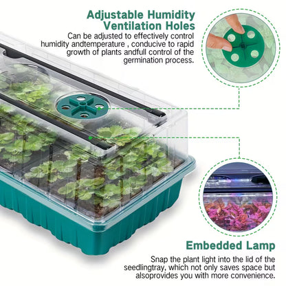 Versatile Seed Starter Kit with LED Lights 2 PCs