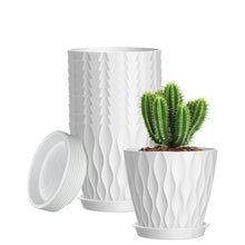 Mini Plastic Planters with Saucers