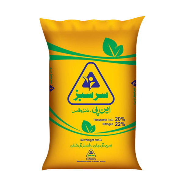 Buy Sarsabz Nitrophos (NP) 50KG online in Pakistan. A balanced fertilizer with 22% Nitrogen & 20% Phosphorus, ideal for alkaline soils. Improves plant growth, crop yield, and soil health.