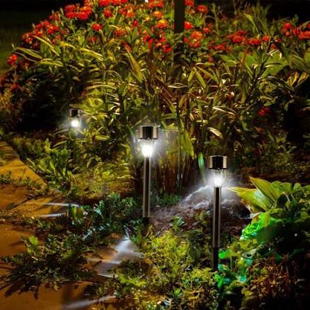 Stainless Steel Solar Lights Set - 10 lights